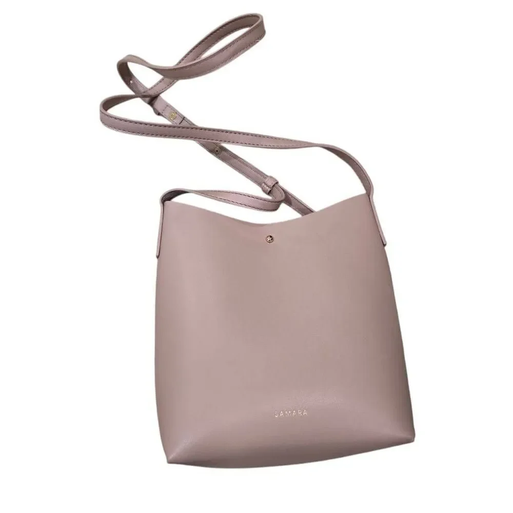 Samara Anthropologie Women's‎ Medium Peony Pink Leather Crossbody Shoulder Bag